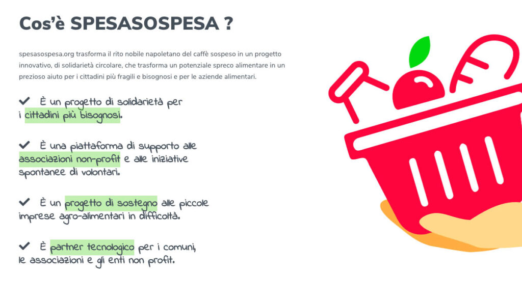 Questa mail è per presentarvi un'iniziativa di solidarietà per il ricircolo del cibo e le donazioni ai meno abbienti, chiamata Spesasospesa, di cui REKORDATA è partner tecnologico.
