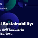 Banner con titolo dell'evento "Digital Sustainability - Il futuro dell'industria manufatturiera", data del 22 novembre 2023 e dicitura "Evento Streaming"