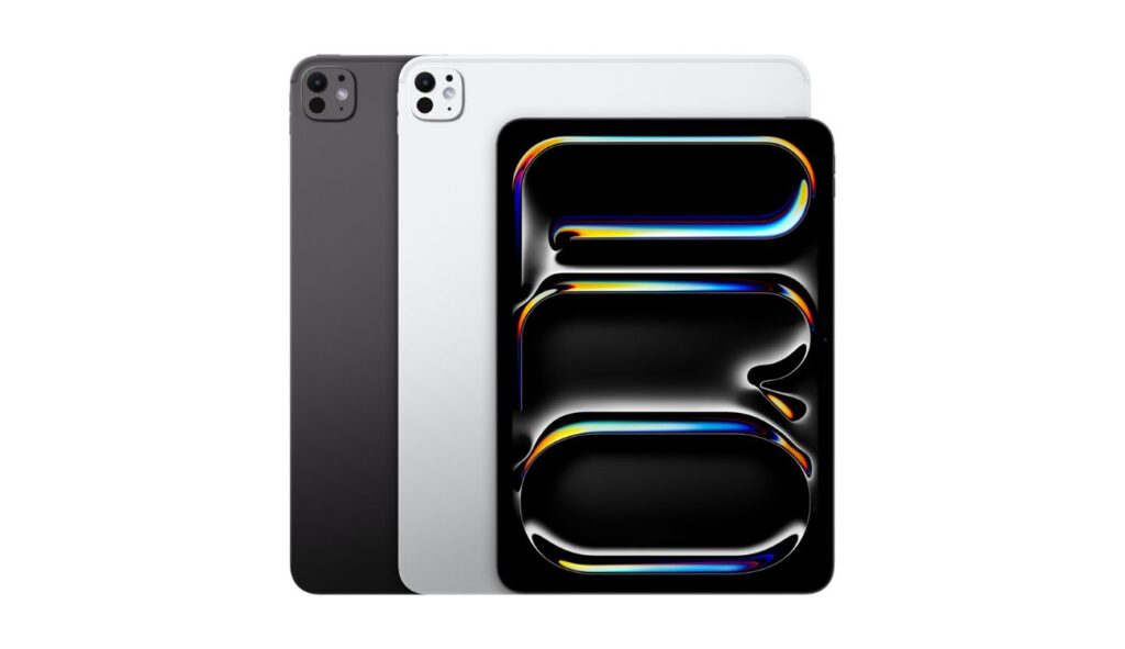 Linea nuovo iPad Pro M4 nei colori grigio, bianco e nero.