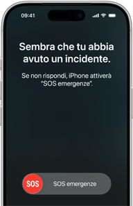 Un iPhone 17 Pro di fronte, il display mostra la connessione satellitare