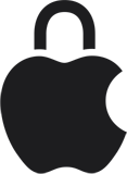Il logo Apple a forma di lucchetto per indicare che la privacy e la sicurezza sono di serie con Apple