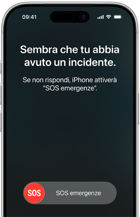 Un iPhone 17 Pro di fronte, il display mostra la connessione satellitare