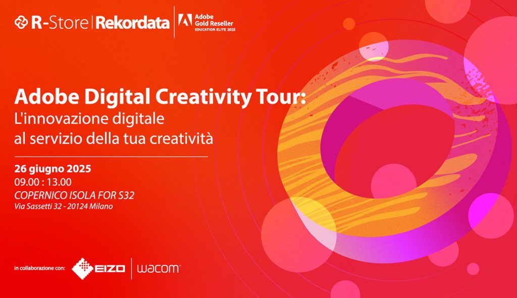 Rekordata, in qualità di Adobe Gold Partner, EIZO Partner e Wacom Premium Partner, ti invita a un evento esclusivo dedicato all’innovazione nella creatività digitale.