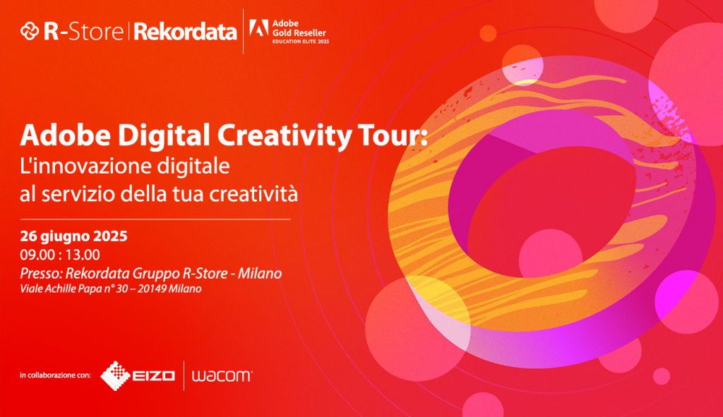 Rekordata, in qualità di Adobe Gold Partner, EIZO Partner e Wacom Premium Partner, ti invita a un evento esclusivo dedicato all’innovazione nella creatività digitale.