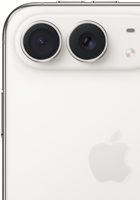 Pannello posteriore con il logo Apple, doppia fotocamera e flash